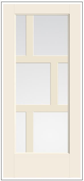 THERMATRU Full Lite 2'8" Or 3'0" X 6'8" Or 8'0" Smooth Star Fiberglass Exterior Prehung Door Flush Glazed SDL Wide Profile S3500L, S3500R, S83500L Or S83500R