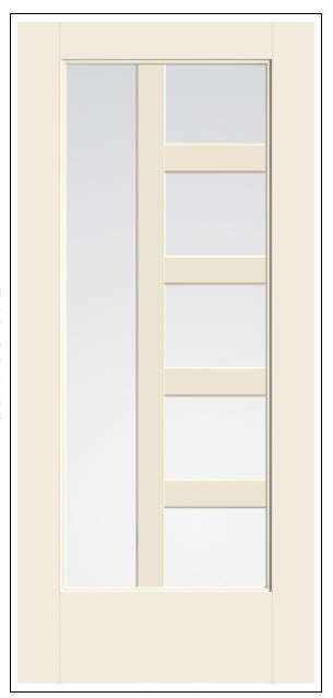 THERMATRU Full Lite 2'8" Or 3'0" X 6'8" Or 8'0" Smooth Star Fiberglass Exterior Prehung Door Flush Glazed SDL Wide Profile S3400L, S3400R, S83400L Or S83400R