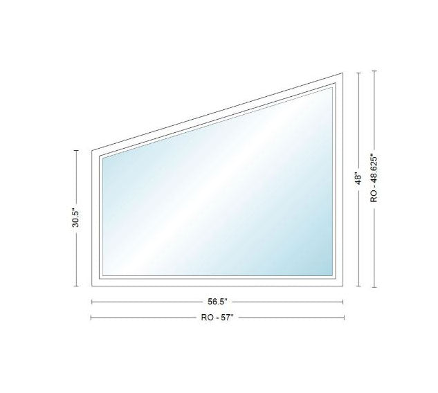 ANDERSEN IN STOCK 400 Series Specialty Trapezoid Window Frame Size: 56.5" X 48" X 30.5" White Exterior Unfinished Pine Interior Dual Pane Low-E4 Standard Glass Stainless Perimeter Bar Contemporary Trim Stop Profile