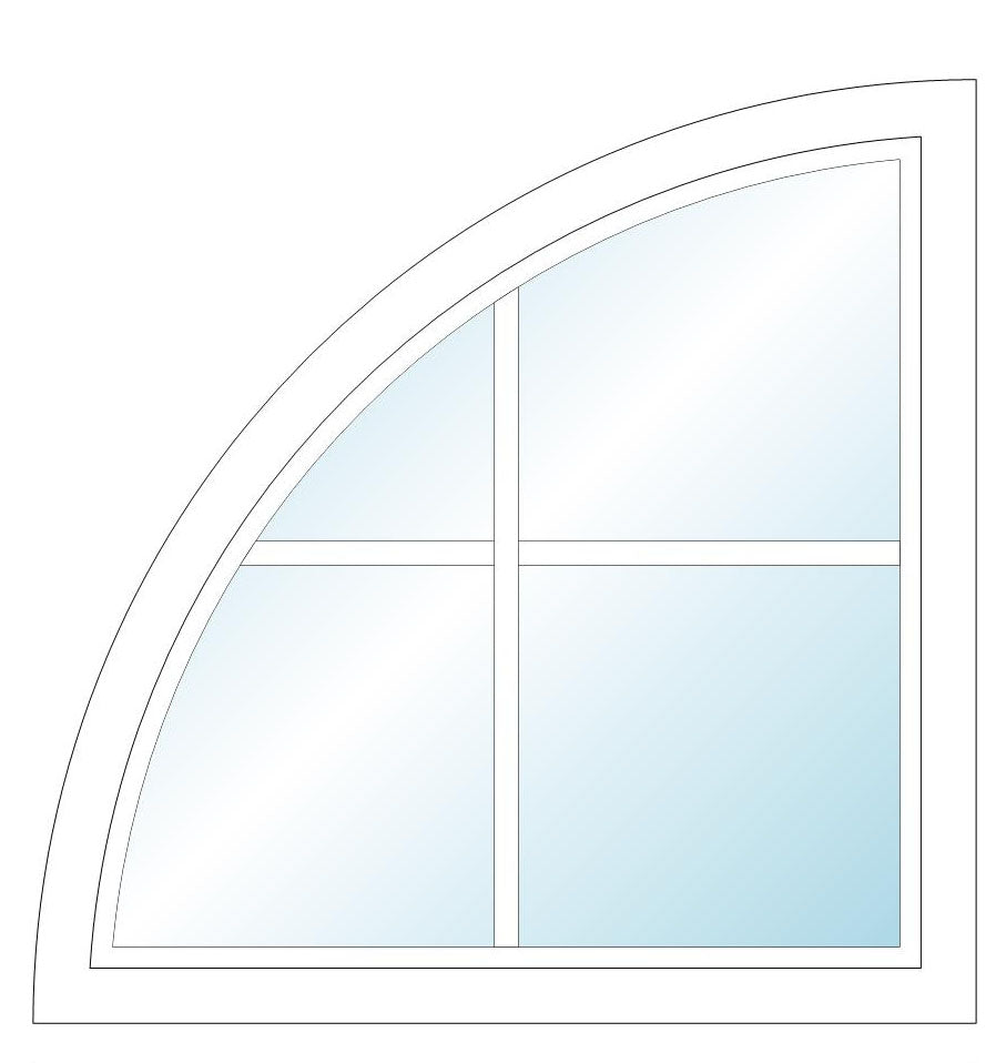 ANDERSEN Windows 400 Series Specialty Quarter Circle Window Fixed Vinyl Exterior Wood Interior Low-E4 Dual Pane Argon Full Glass Casement Frame Cladding Profile Grilles/Frosted/Tempered Optional CTQC1, CTQCW1, CTQCX1, CTQA3, Or QR40