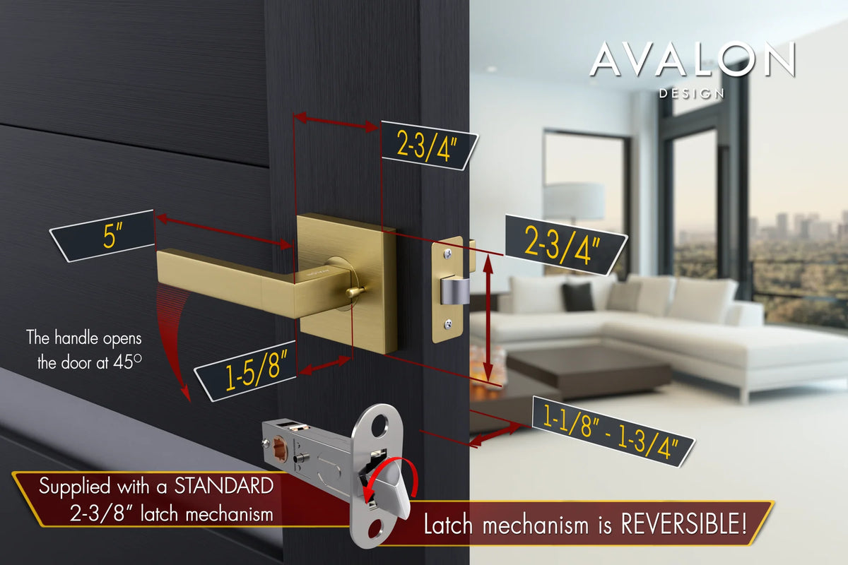 AVALON Mira Lever Door Handle Set (Passage/Privacy/Dummy) A0610-MB