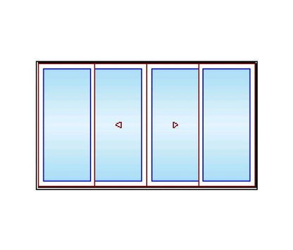 MARVIN Modern 4 Panel Sliding Patio Door OXXO 140.5" X 79.25" High Density Fiberglass Exterior Extruded Aluminum Interior Clear Tempered Glass Low-E2 With Argon Grilles/Screen Optional