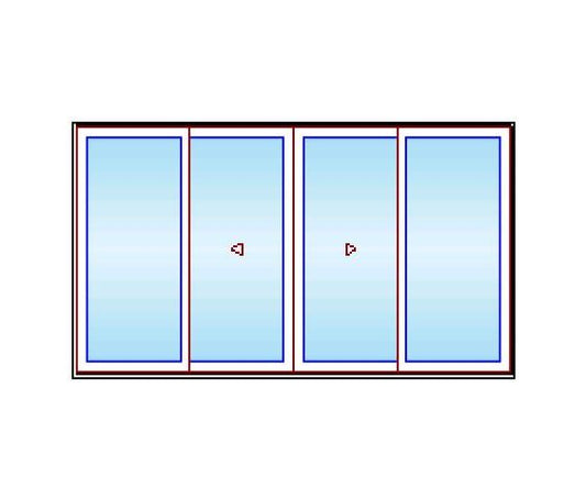 MARVIN Modern 4 Panel Sliding Patio Door OXXO 140.5" X 79.25" High Density Fiberglass Exterior Extruded Aluminum Interior Clear Tempered Glass Low-E2 With Argon Grilles/Screen Optional