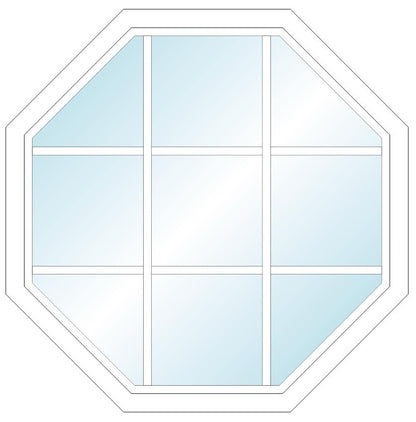 ANDERSEN Windows 400 Series Specialty Octagon Window Fixed Vinyl Exterior Wood Interior Low-E4 Dual Pane Argon Full Glass Grilles/Frosted/Tempered Optional OCT20, OCT24, Or OCT30