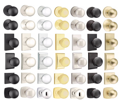 EMTEK Orb Knob  Modern, Disk, Square, Neos, Modern Rectangular, Or Urban Modern Rosette Door Knob Handle Passage, Privacy, Or Dummy Many Color Options