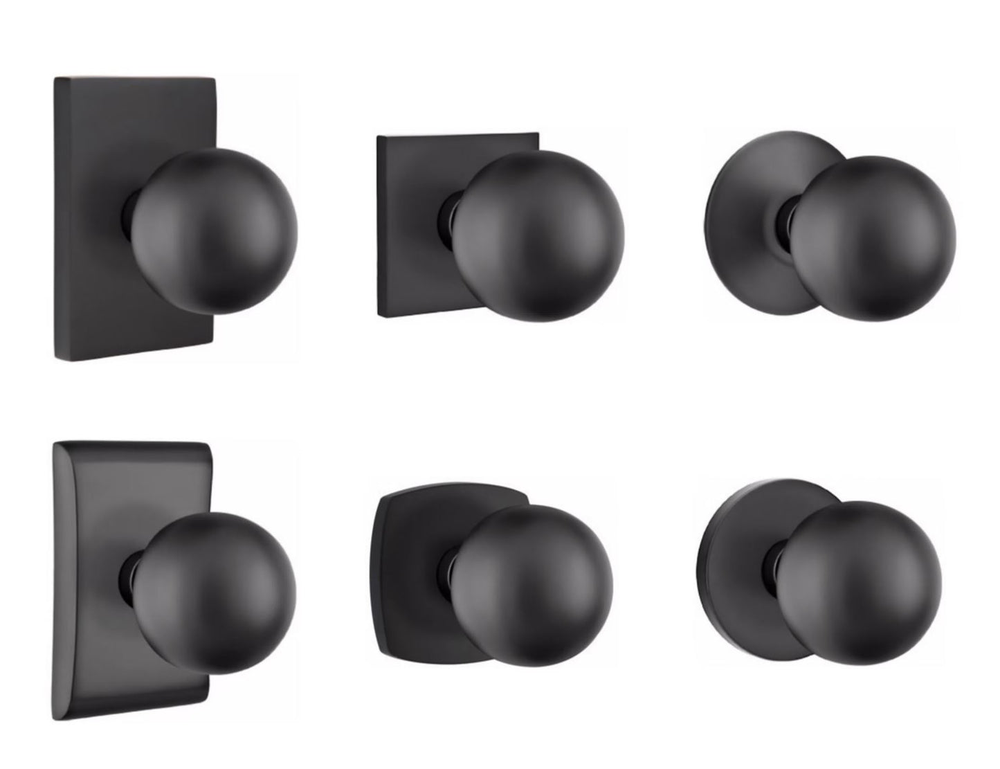 EMTEK Orb Knob  Modern, Disk, Square, Neos, Modern Rectangular, Or Urban Modern Rosette Door Knob Handle Passage, Privacy, Or Dummy Many Color Options