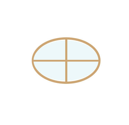 ANDERSEN Windows 400 Series Specialty Horizontal Oval Window Fixed Vinyl Exterior Wood Interior Low-E4 Dual Pane Argon Full Glass Grilles/Frosted/Tempered Optional OVL2418, OVL3020, Or OVL4830