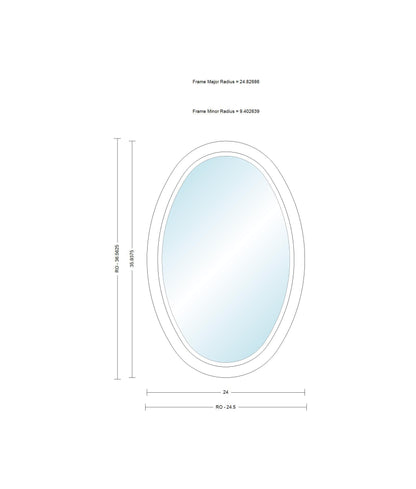 ANDERSEN Windows 400 Series Specialty Vertical Oval Window Fixed Vinyl Exterior Wood Interior Low-E4 Dual Pane Argon Full Glass Grilles/Frosted/Tempered Optional OVL1824, OVL2030, Or OVL3048