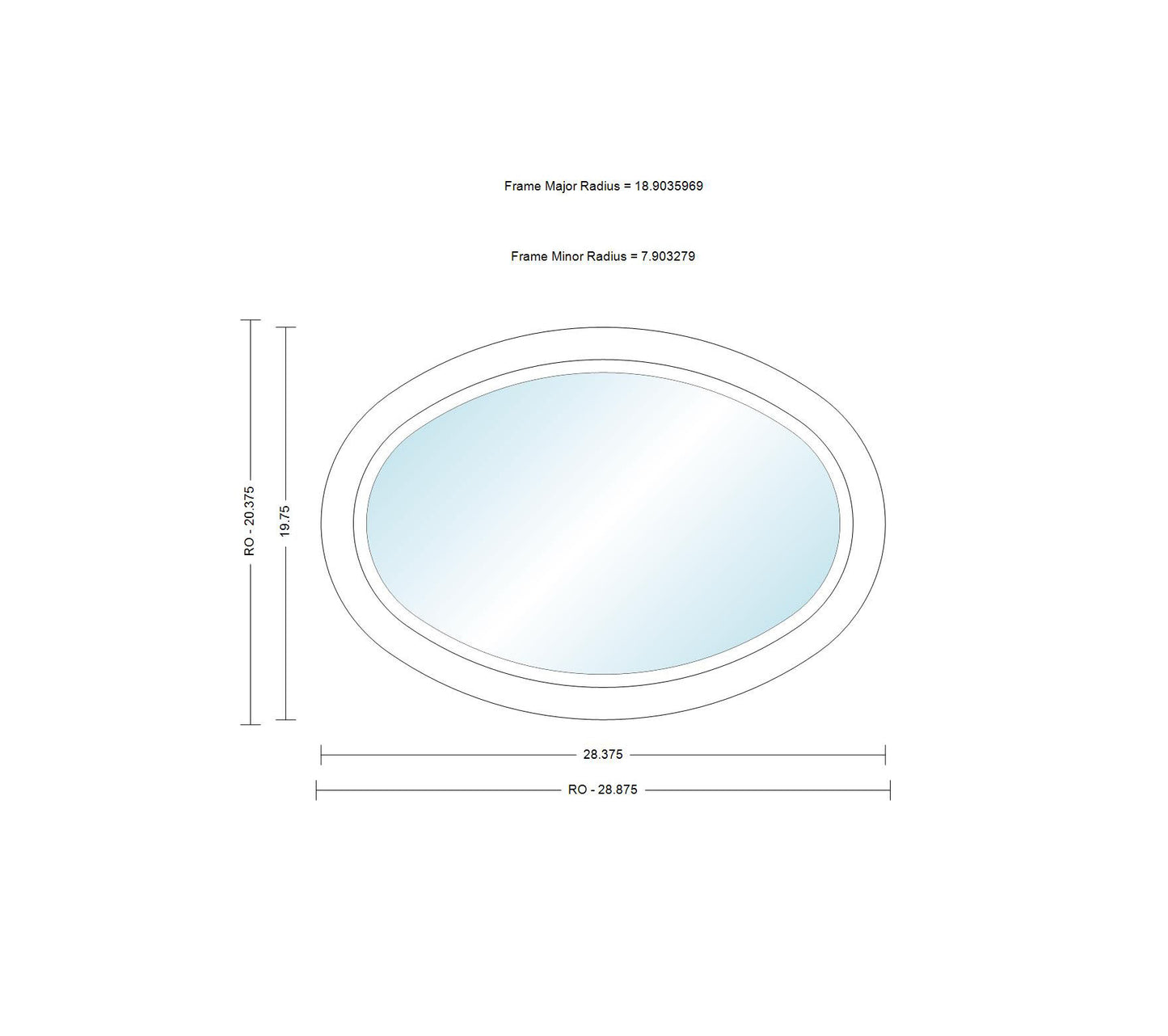 ANDERSEN Windows 400 Series Specialty Horizontal Oval Window Fixed Vinyl Exterior Wood Interior Low-E4 Dual Pane Argon Full Glass Grilles/Frosted/Tempered Optional OVL2418, OVL3020, Or OVL4830