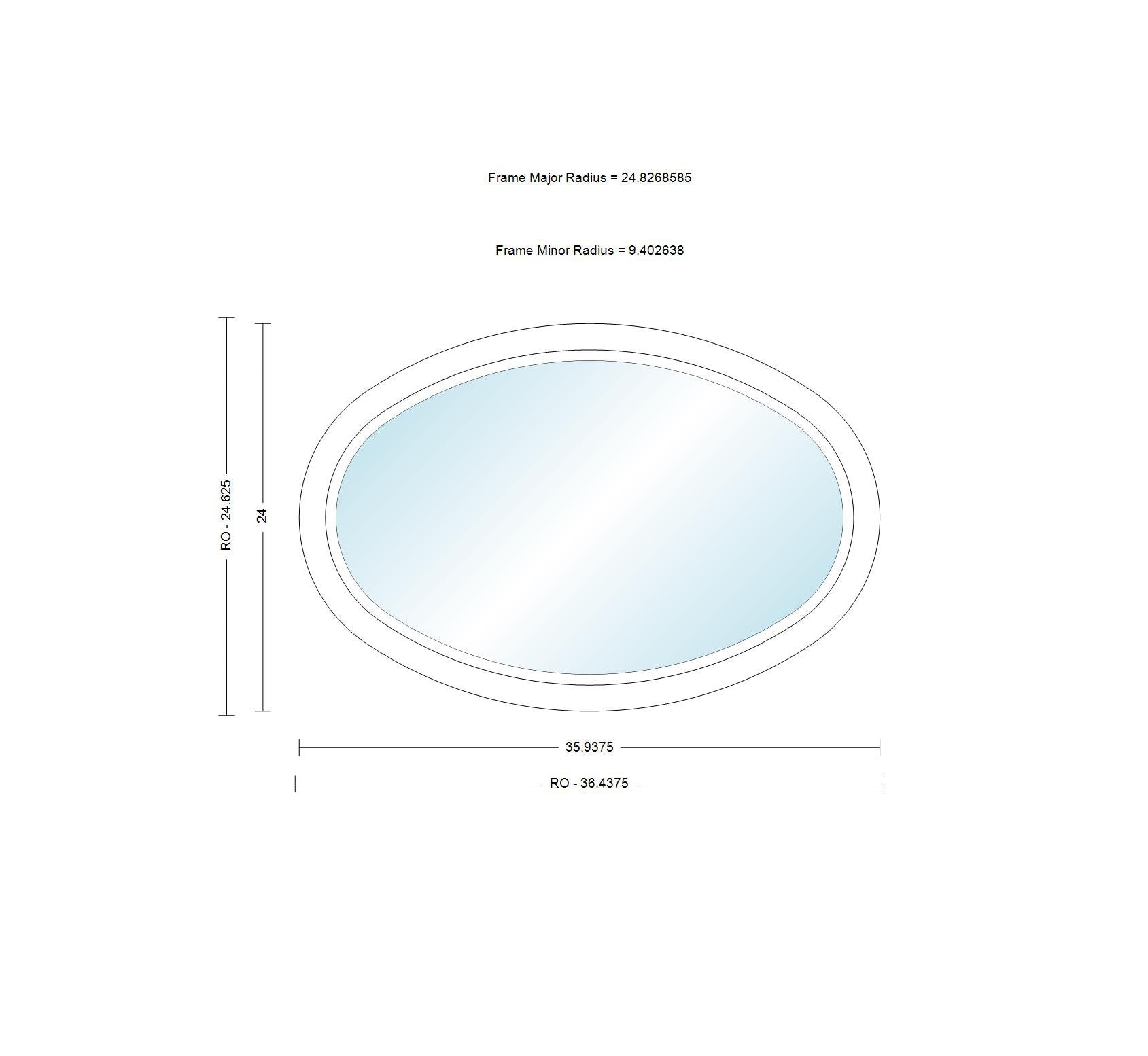 ANDERSEN Windows 400 Series Specialty Horizontal Oval Window Fixed Vinyl Exterior Wood Interior Low-E4 Dual Pane Argon Full Glass Grilles/Frosted/Tempered Optional OVL2418, OVL3020, Or OVL4830
