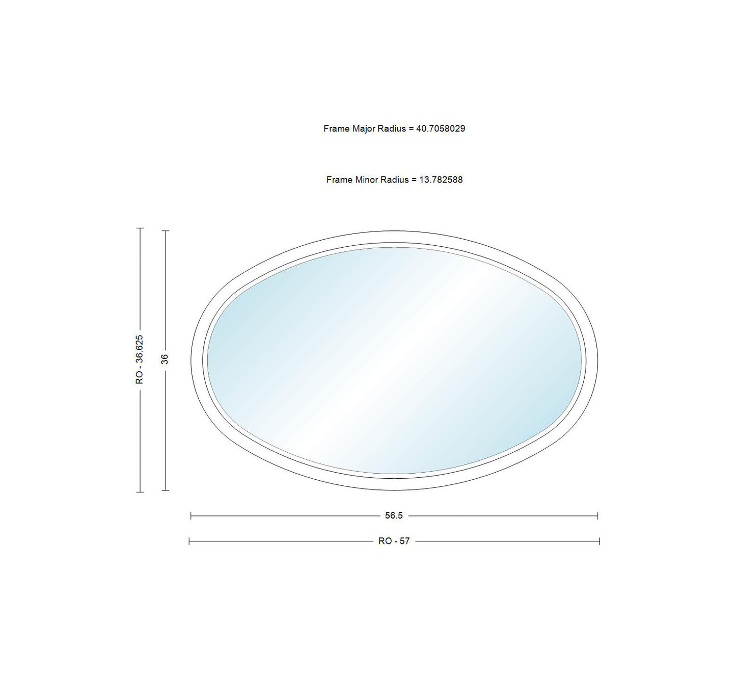 ANDERSEN Windows 400 Series Specialty Horizontal Oval Window Fixed Vinyl Exterior Wood Interior Low-E4 Dual Pane Argon Full Glass Grilles/Frosted/Tempered Optional OVL2418, OVL3020, Or OVL4830