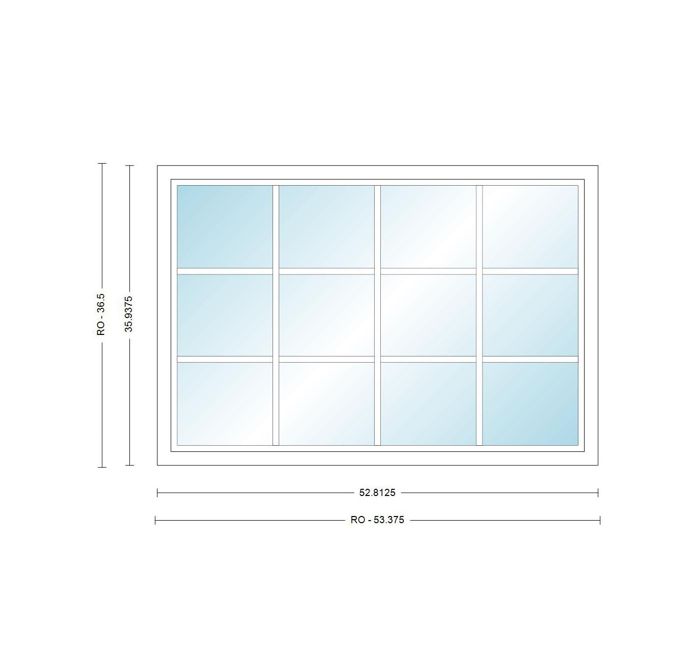 ANDERSEN Windows 400 Series Picture Window Fixed 52-13/16" Wide Vinyl Exterior Wood Interior Low-E4 Dual Pane Argon Full Glass Grilles Optional P4530, P4535, P4540, P4545, P4550, P4555, Or P4560
