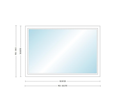 ANDERSEN Windows 400 Series Picture Window Fixed 52-13/16" Wide Vinyl Exterior Wood Interior Low-E4 Dual Pane Argon Full Glass Grilles Optional P4530, P4535, P4540, P4545, P4550, P4555, Or P4560