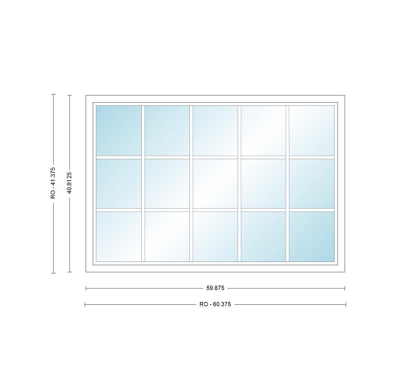ANDERSEN Windows 400 Series Picture Window Fixed 59-7/8" Wide Vinyl Exterior Wood Interior Low-E4 Dual Pane Argon Full Glass Grilles Optional P5030, P5035, P5040, P5045, P5050, P5055, Or P5060