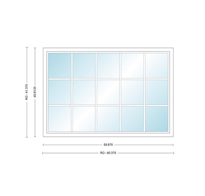 ANDERSEN Windows 400 Series Picture Window Fixed 59-7/8" Wide Vinyl Exterior Wood Interior Low-E4 Dual Pane Argon Full Glass Grilles Optional P5030, P5035, P5040, P5045, P5050, P5055, Or P5060