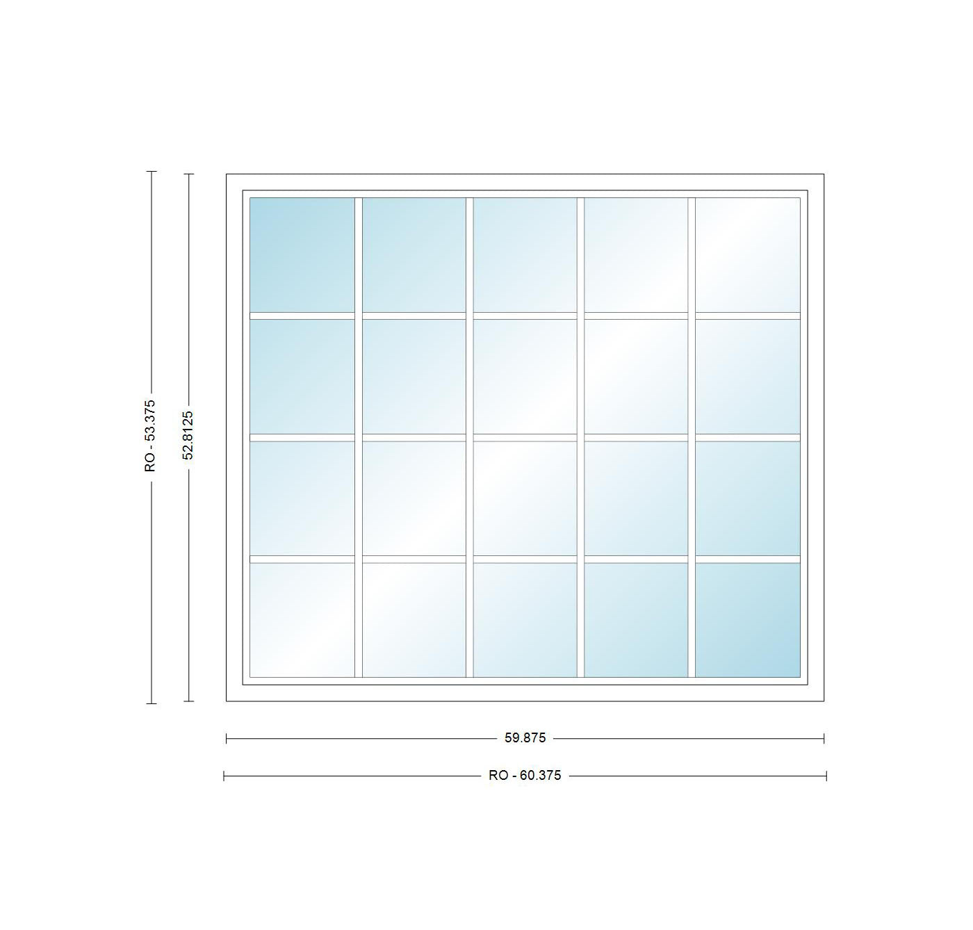 ANDERSEN Windows 400 Series Picture Window Fixed 59-7/8" Wide Vinyl Exterior Wood Interior Low-E4 Dual Pane Argon Full Glass Grilles Optional P5030, P5035, P5040, P5045, P5050, P5055, Or P5060