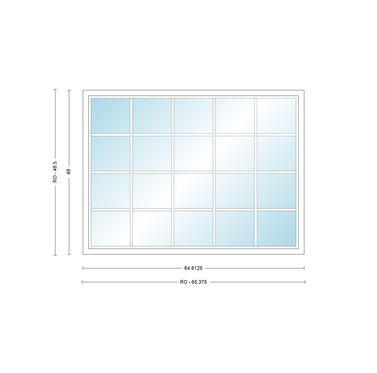 ANDERSEN Windows 400 Series Picture Window Fixed 64-13/16" Wide Vinyl Exterior Wood Interior Low-E4 Dual Pane Argon Full Glass Grilles Optional P5530, P5535, P5540, P5545, Or P5550