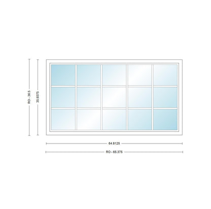 ANDERSEN Windows 400 Series Picture Window Fixed 64-13/16" Wide Vinyl Exterior Wood Interior Low-E4 Dual Pane Argon Full Glass Grilles Optional P5530, P5535, P5540, P5545, Or P5550