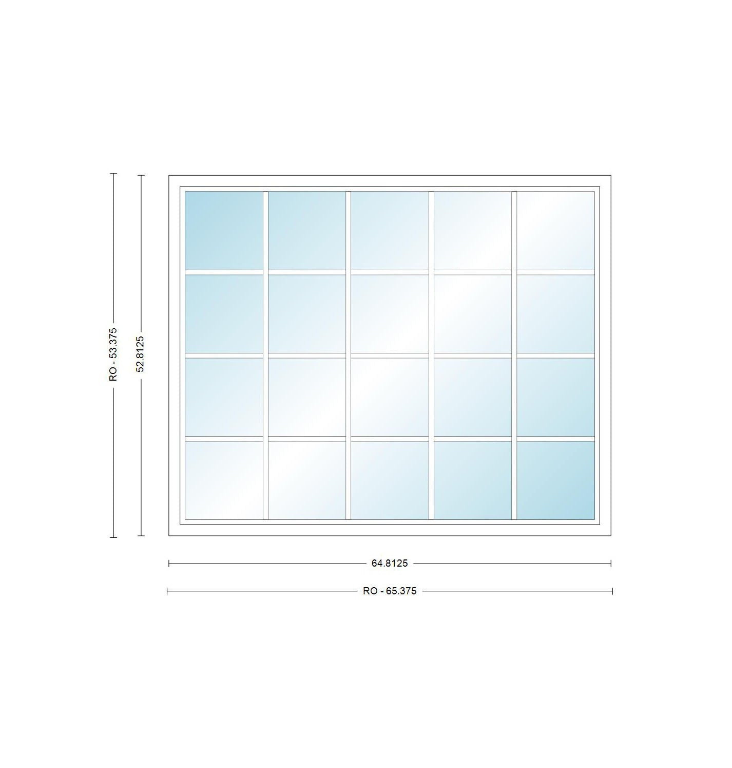 ANDERSEN Windows 400 Series Picture Window Fixed 64-13/16" Wide Vinyl Exterior Wood Interior Low-E4 Dual Pane Argon Full Glass Grilles Optional P5530, P5535, P5540, P5545, Or P5550
