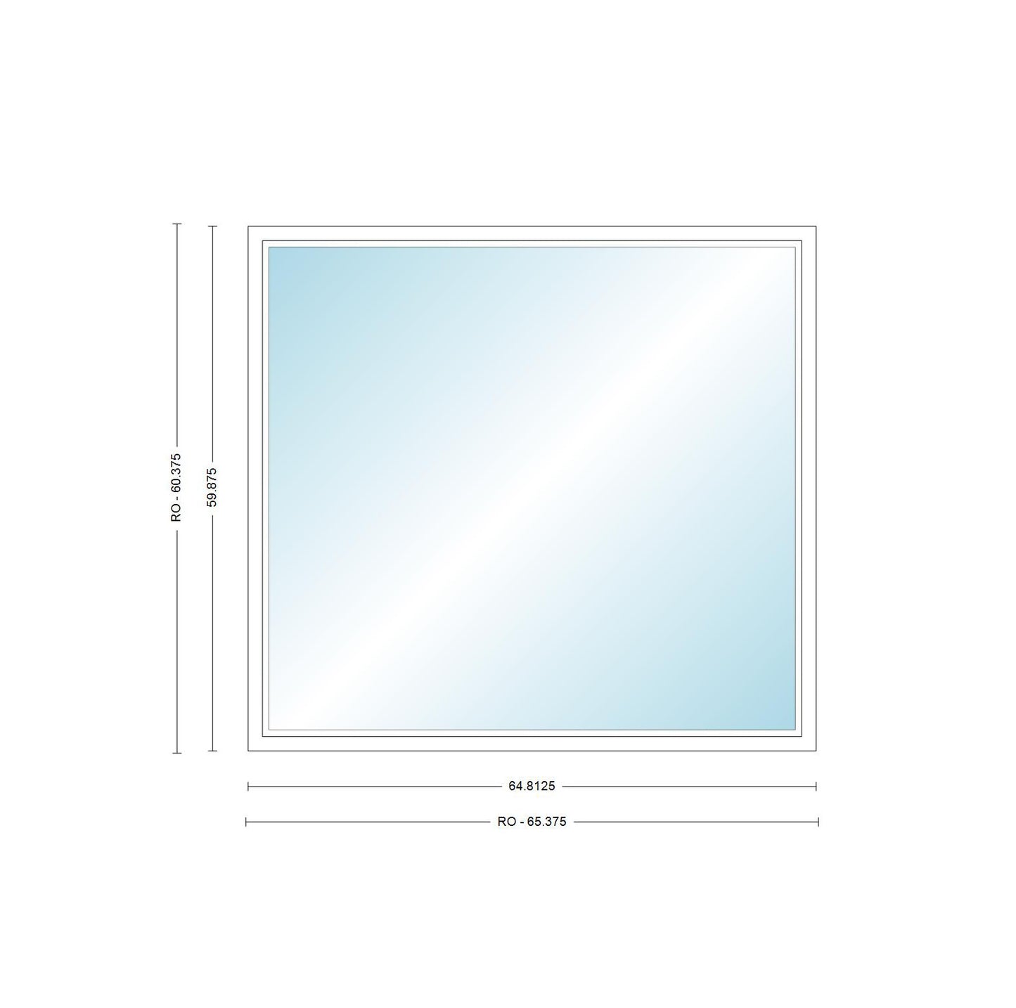 ANDERSEN Windows 400 Series Picture Window Fixed 64-13/16" Wide Vinyl Exterior Wood Interior Low-E4 Dual Pane Argon Full Glass Grilles Optional P5530, P5535, P5540, P5545, Or P5550