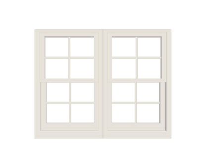 ANDERSEN Windows 400 Series Twin Double Hung 59-3/8" Wide Equal Sash Vinyl Exterior Wood Interior Low-E4 Dual Pane Glass Screen/Tempered/Frosted/Grilles Optional TW2432-2, TW2436-2, TW24310-2, TW2442-2, TW2446-2, TW24410-2, Or TW2452-2