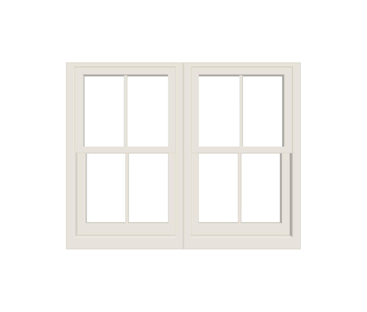 ANDERSEN Windows 400 Series Twin Double Hung 63-3/8" Wide Equal Sash Vinyl Exterior Wood Interior Low-E4 Dual Pane Glass Screen/Tempered/Frosted/Grilles Optional TW2632-2, TW2636-2, TW26310-2, TW2642-2, TW2646-2, TW26410-2, Or TW2652-2