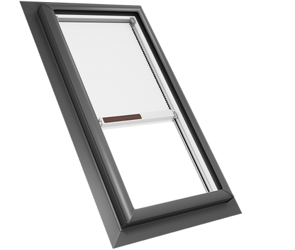 VELUX QPF 53-5/8" X 53-5/8" Outside Flashing Fixed Pitched Roof Self Flashed Skylights White Shades Included 4646