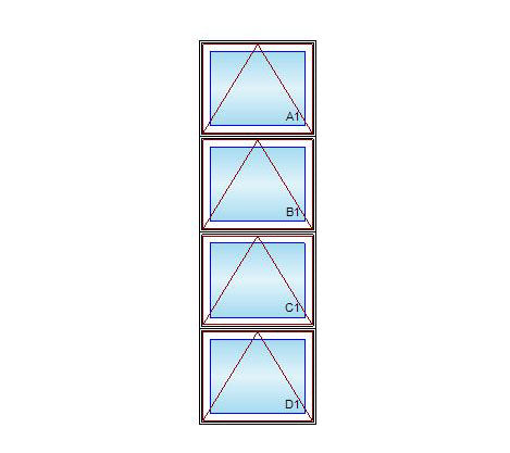 MARVIN Elevate Quad Vertical Awning Windows CN25 4H 24" Wide Venting Or Fixed Ultrex Fibglaerss Exterior Bare Pine Interior New Construction Dual Pane Low-E2 Argon Full Screen Optional CN2519 4H CN2523 4H CN2527 4H