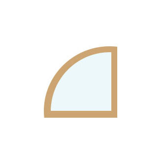 ANDERSEN Windows 400 Series Specialty Quarter Circle Window Fixed Vinyl Exterior Wood Interior Low-E4 Dual Pane Argon Full Glass Casement Frame Cladding Profile Grilles/Frosted/Tempered Optional CTQC1, CTQCW1, CTQCX1, CTQA3, Or QR40