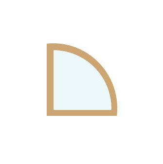 ANDERSEN Windows 400 Series Specialty Quarter Circle Window Fixed Vinyl Exterior Wood Interior Low-E4 Dual Pane Argon Full Glass Casement Frame Cladding Profile Grilles/Frosted/Tempered Optional CTQC1, CTQCW1, CTQCX1, CTQA3, Or QR40