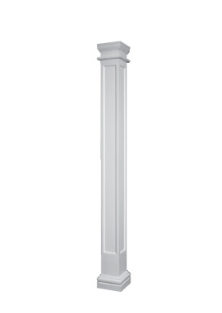 HB&G Permalite Square Recessed 1 Panel Fiberglass Column (Cap And Base Option)