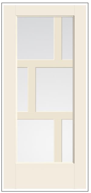 THERMATRU Full Lite 2'8" Or 3'0" X 6'8" Or 8'0" Smooth Star Fiberglass Exterior Prehung Door Flush Glazed SDL Wide Profile S3500L, S3500R, S83500L Or S83500R