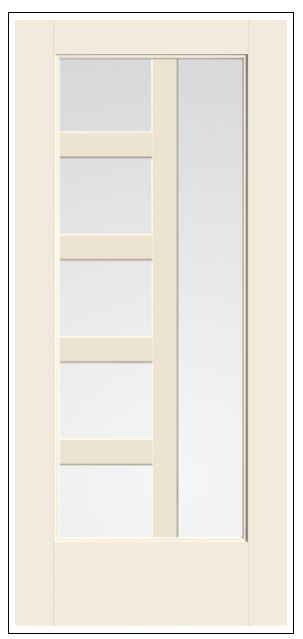 THERMATRU Full Lite 2'8" Or 3'0" X 6'8" Or 8'0" Smooth Star Fiberglass Exterior Prehung Door Flush Glazed SDL Wide Profile S3400L, S3400R, S83400L Or S83400R