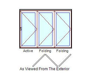 MARVIN Elevate 3 Panel Folding Door 106-7/64" Or 114-5/32" X 79 1/2", 82", 86", Or 95-1/2" Wood Interior Fiberglass Exterior Clear Tempered Low-E2 Argon Glass Bifold Foldable Door Knocked Down CN9065, CN9068, CN9070, CN9080, CN9865, CN9868, CN9870, CN9880
