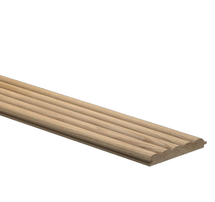 TGROUND 3/4" X 5-1/2" X 10'0 Poplar Or White Oak Unfinished T&G Tambour Molding TGROUNDPOP/TGROUNDWO