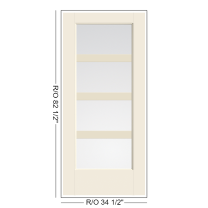 THERMATRU Full Lite 2'8" Or 3'0" X 6'8" Or 8'0" Smooth Star Fiberglass Exterior Prehung Door Flush Glazed SDL Wide Profile S5710 Or S85710