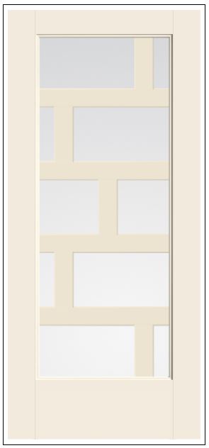 THERMATRU Full Lite 2'8" Or 3'0" X 6'8" Or 8'0" Smooth Star Fiberglass Exterior Prehung Door Flush Glazed SDL Wide Profile S685L, S685R, S8685L Or S8685R