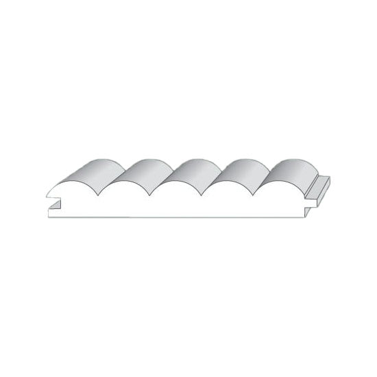 TGROUND 3/4" X 5-1/2" X 10'0 Poplar Or White Oak Unfinished T&G Tambour Molding TGROUNDPOP/TGROUNDWO
