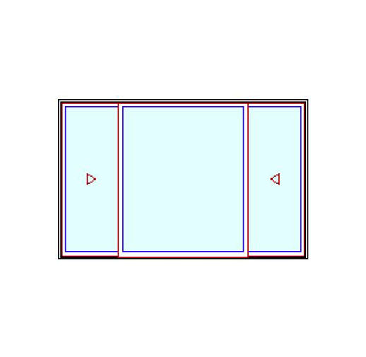 MARVIN Elevate Triple Slider/Glider XOX 83-1/2" Wide Fiberglass Exterior Bare Pine Interior Low-E2 Argon Half Screen Optional CN8424, CN8436, CN8442, CN8448, Or CN8460