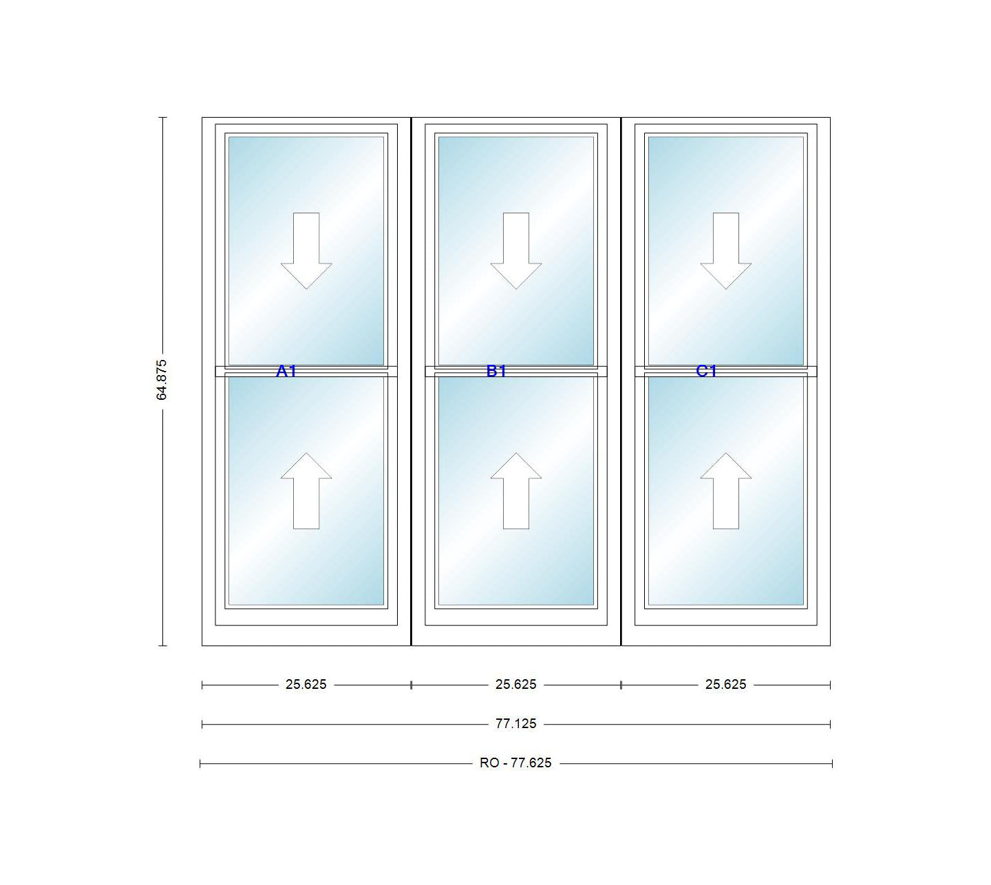 ANDERSEN Windows 400 Series Triple Double Hung Venting Window 77-1/8" Equal Sash Vinyl Exterior Wood Interior Low-E4 Dual Pane Glass Full Screen/Grilles/Tempered Optional TW20310-3, TW2042-3, TW2046-3, TW20410-3, Or TW2052-3