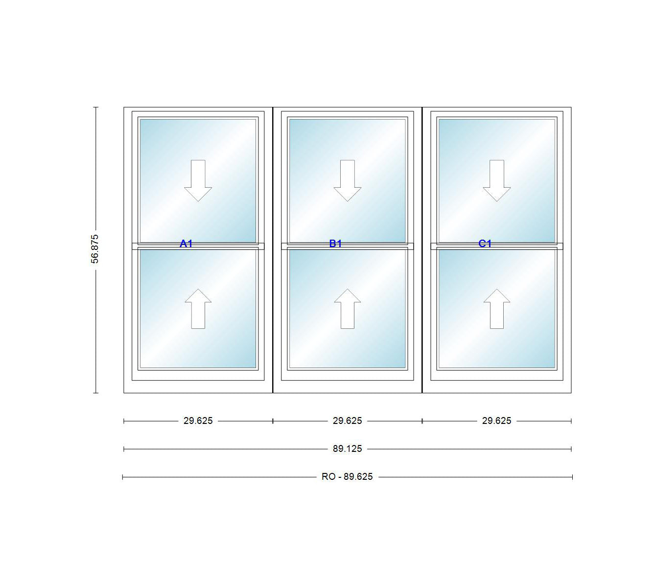 ANDERSEN Windows 400 Series Triple Double Hung Venting Window 89-1/8" Equal Sash Vinyl Exterior Wood Interior Low-E4 Dual Pane Glass Full Screen/Grilles/Tempered Optional TW24310-3, TW2442-3, TW2446-3, TW24410-3, Or TW2452-3