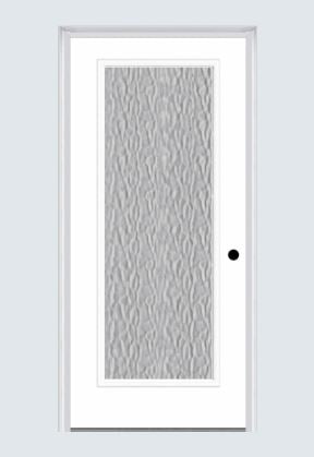 MMI 1 Full Lite 2'8" Or 3'0" X 6'8" Fiberglass Smooth Textured/Privacy Glass Exterior Prehung Door 686/612