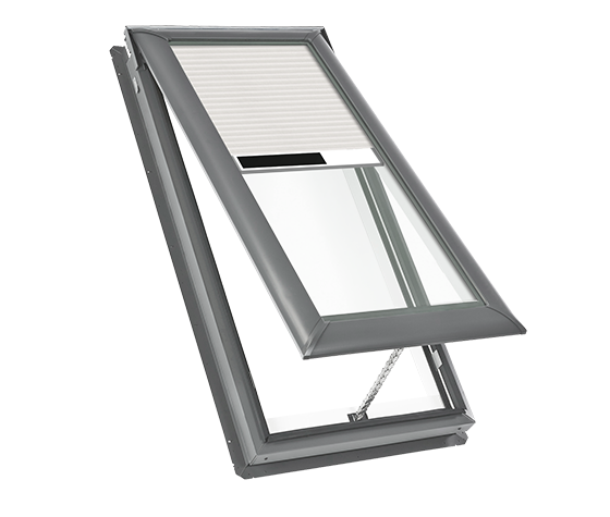VELUX VS 21-1/2" Outside Frame Width Deck Mounted Manual Vented Pitched Roof Skylights Step Flashing Optional White Shades Included C01, C04, C06, Or C08