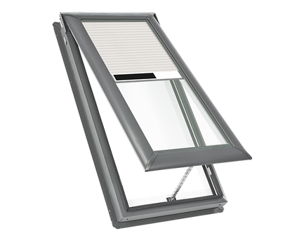 VELUX VS 21-1/2" Outside Frame Width Deck Mounted Manual Vented Pitched Roof Skylights Step Flashing Optional White Shades Included C01, C04, C06, Or C08