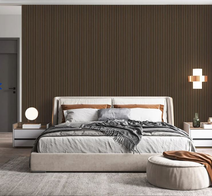 MASISA Carvalo Or Bosco 1/2" X 8.6" X 97.6" Walnut Or Oak MDF Fluted Accent Wall Woodgrain Panels Molding (4-Pack)