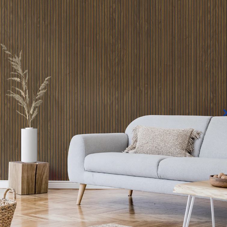 MASISA Carvalo Or Bosco 1/2" X 8.6" X 97.6" Walnut Or Oak MDF  Micro Fluted Accent Wall Woodgrain Panels Molding (4-Pack)