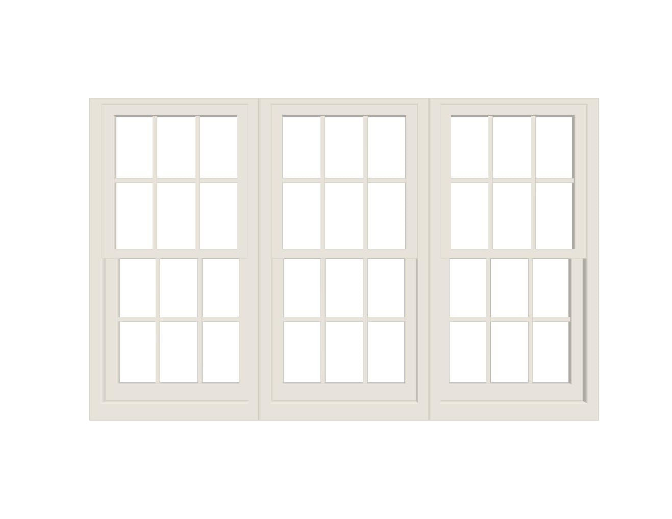 ANDERSEN Windows 400 Series Triple Double Hung Venting Window 101-1/8 ...