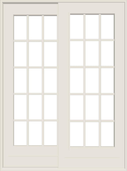 ANDERSEN FWG60611 400 Series 71-1/4" X 82-3/8" Frenchwood Sliding/Gliding Vinyl Exterior Wood Interior Dual Pane Low-E Tempered Argon Fill Glass 2 Panel Patio Door Grilles/Screen/Assembeled Options