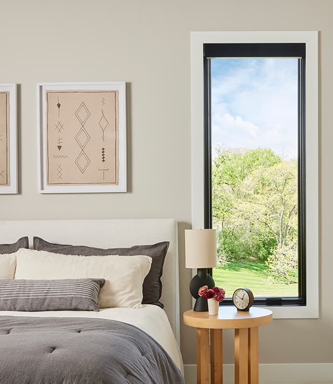 PELLA Lifestyle Casement 17" Wide Aluminum Clad Exterior Pine Wood Interior New Construction Low-E Insulating Glass Full Screen Optional