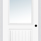 MMI 1/2 Lite 1 Panel Planked 6'8" Fiberglass Smooth Clear Glass Exterior Prehung Door 683